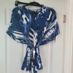 N. NATORI CREPE CAFTAN TOP PRINT TUNIC New with tags size small